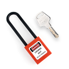 76mm Long Plastic Shackle red safety padlock