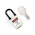 38MM white plastic body safety lockout Electrically insulated dust-proof security padlock with keyed alike