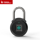 Black Keyless USB Rechargeable Door Lock Fingerprint Smart Padlock Quick Unlock Zinc alloy Metal Self Developing Chip