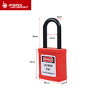 38mm plastic shackle safety padlock with master keys loto padlock any colors available, usually red and yellow