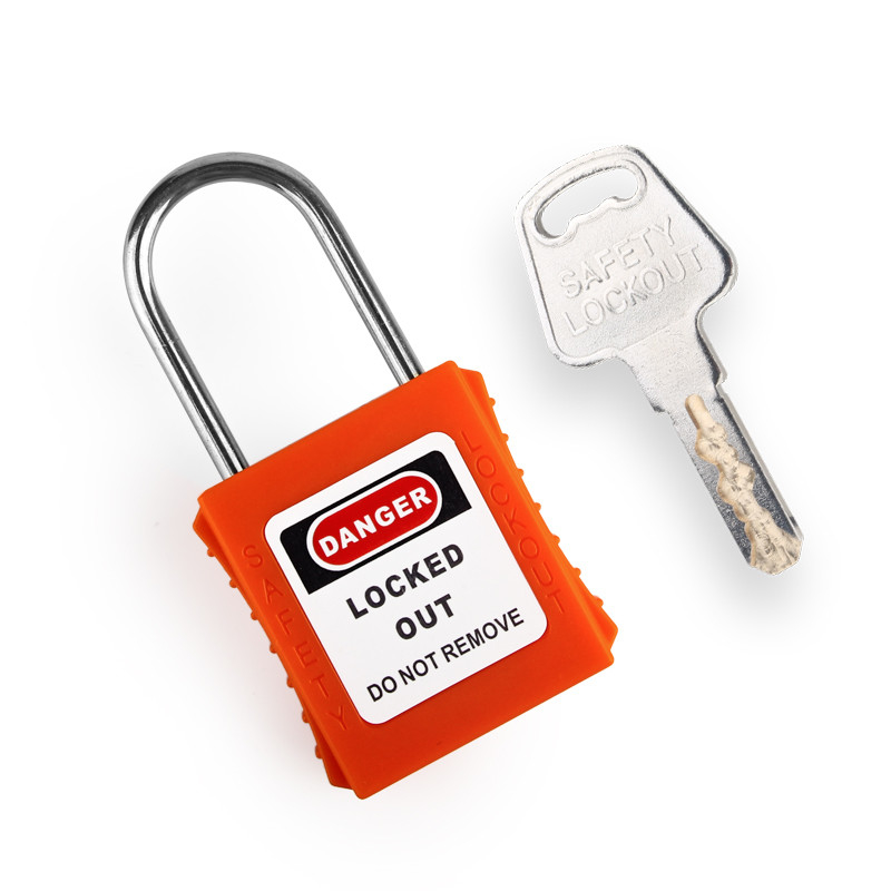 4MM stainless steel shackle safety tagout lockout padlock with master key Customizable labels and laser coding