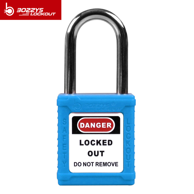 Steel Shackle Nylon Body Safety Padlock with keyed alike blue loto lock