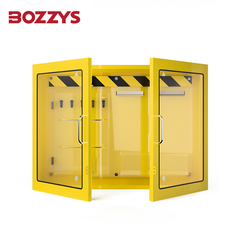 Lockout Station With Double-opening transparent cabinet Description door